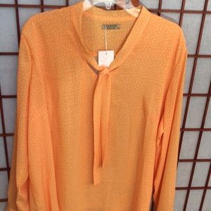 Orange with white dots blouse